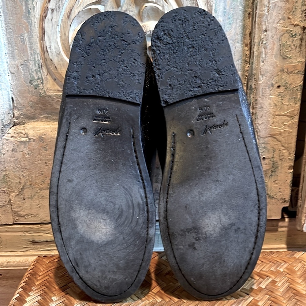 EUC Marsell Leather Distressed Laceless Metallic Oxfords, /40.5 EU, 10.5 US/ - Picture 7 of 8